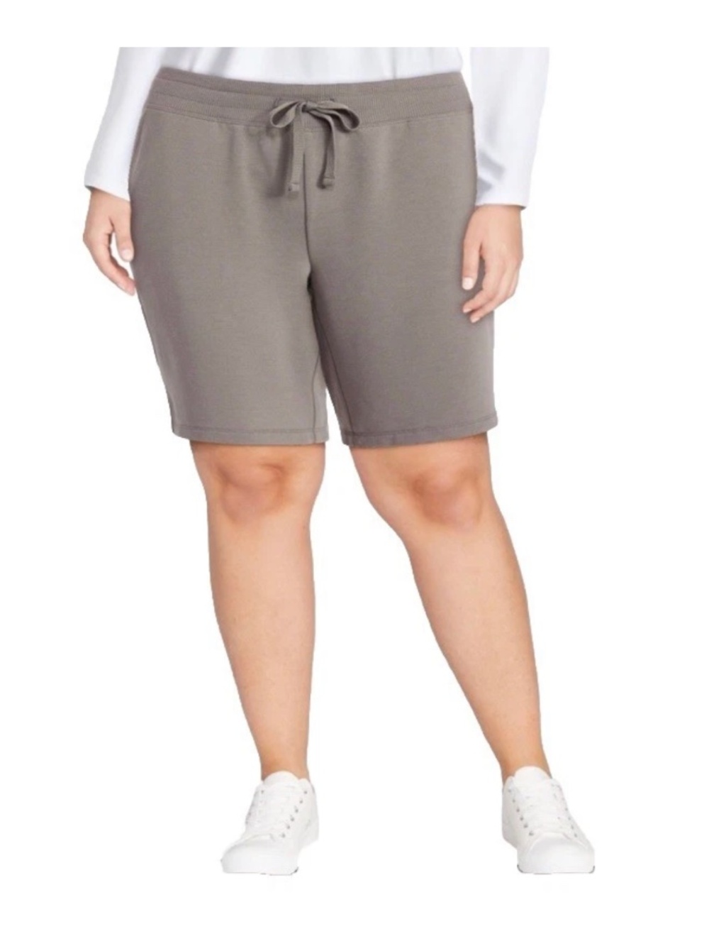 Athletic Works Women’s Plus Taupe French Terry Bermuda Shorts Size 2X  NWT